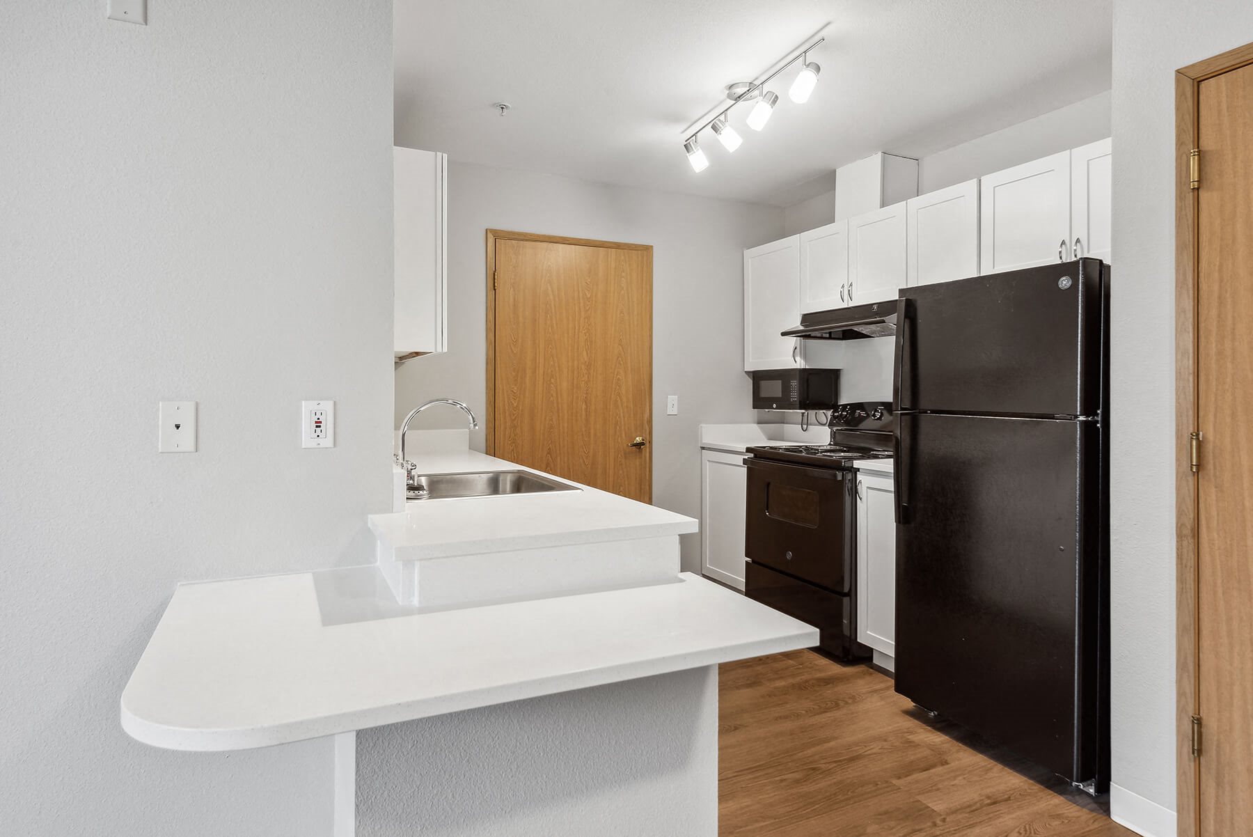 Kitchen counter at Meridian Court Apartments in Federal Way WA